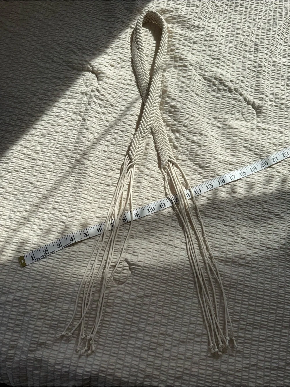 Vintage Cream Macrame Woven Rope Belt